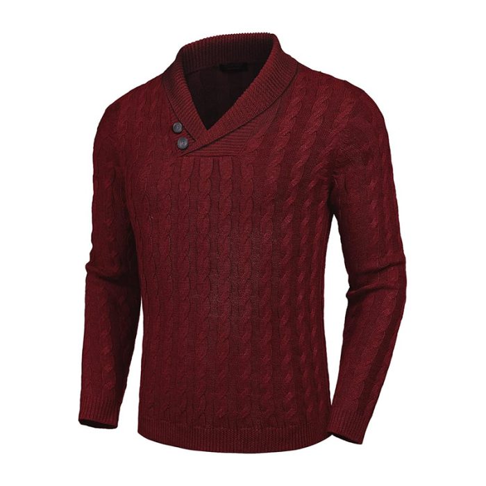 Men's Shawl Collar Pullover Sweater