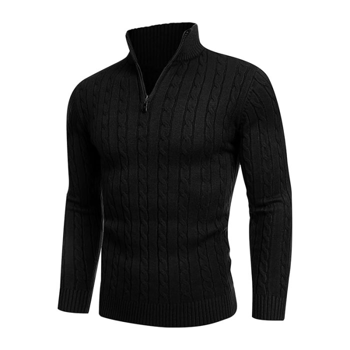 Men's Quarter Zip Sweater Slim Fit